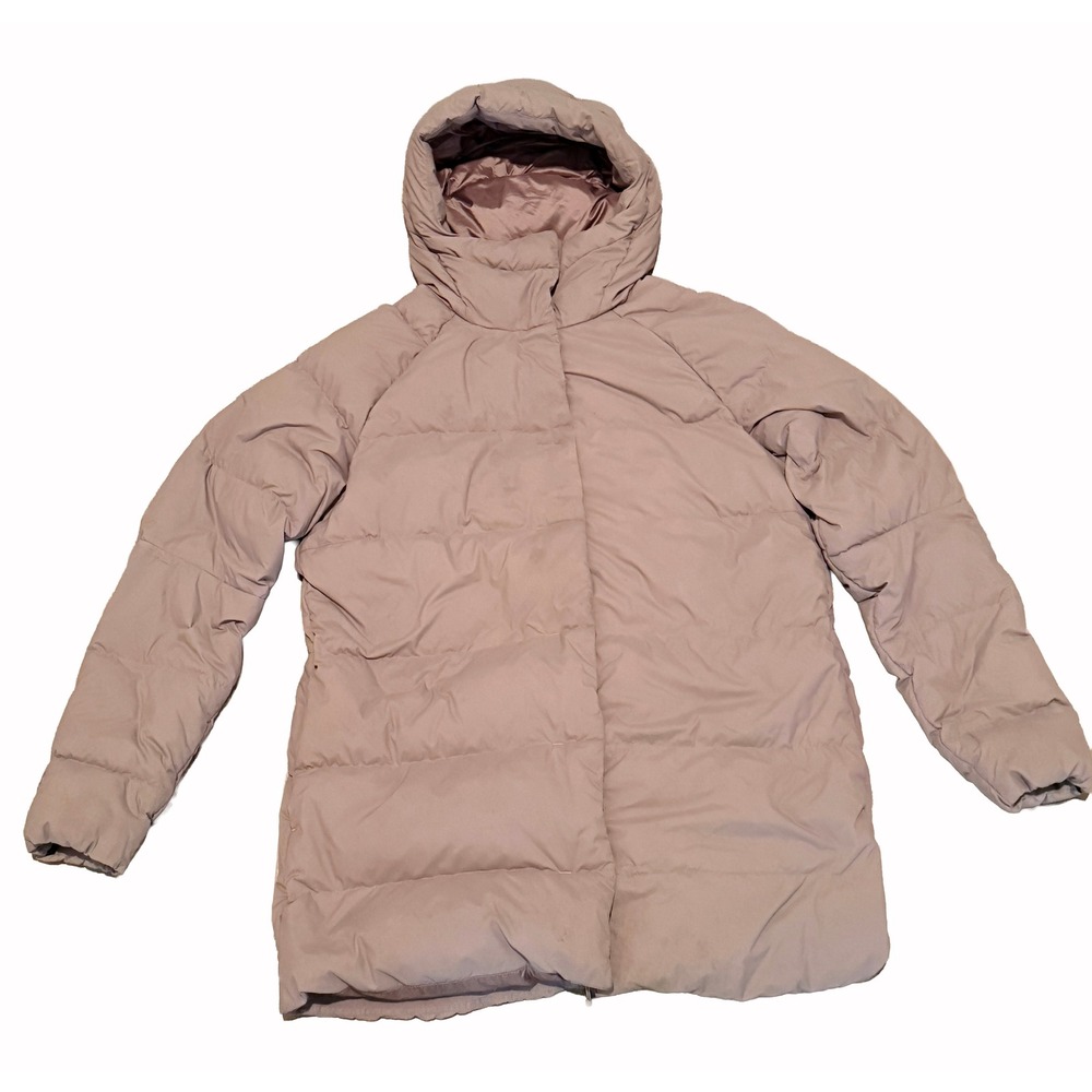Mountain Hardwear Puffer Parka Womens L Tan Rhea Ridge Down Hooded Jacket OL7801